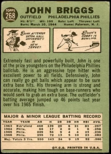 1967 Topps 268 Johnny Briggs Philadelphia Phillies (Baseball Kártya) FAIR Phillies