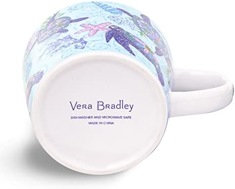 Vera Bradley Kék Bögre, Édes Kerámia Csésze Tartja, 12 Dkg, Mosogatógép, Mikrohullámú Biztonságos, Teknős Álom