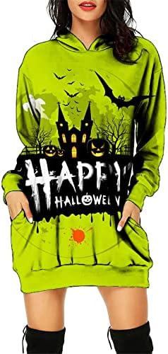 2022 Nők Halloween Melegítőfelső Kapucnis Felső Kapucnis Túlméretezett Könnyű Hosszú Ujjú Pulóver Nyugi Tunika Ruha