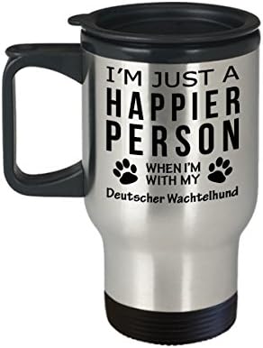 Kutya Szerető Utazási Bögre - Boldogabb Ember A Deutscher Wachtelhund -Kisállat-Tulajdonos Mentő Ajándékok