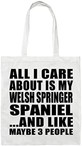 Designsify Csak az Érdekel, hogy A Welsh Springer Spániel, Pamut Táska Újrafelhasználható Élelmiszerbolt Tengerparti