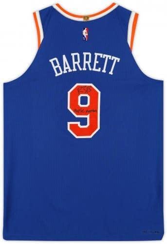 Keretes RJ Barrett New York Knicks Dedikált Kék Nike Gyémánt Hiteles Jersey a Maple Mamba Felirat, - Dedikált NBA Mezek