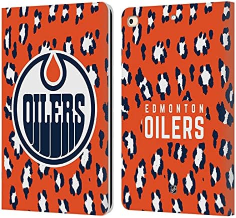 Fejét az Esetben Minták Hivatalosan Engedélyezett NHL Leopárd Patten Edmonton Oilers Bőr Könyv Tárca burkolata Kompatibilis