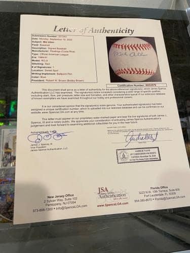 Mel Allen Ezen A Héten A Yankees Baseball Műsorszolgáltató Egyetlen Dedikált Baseball Szövetség - Dedikált Baseball
