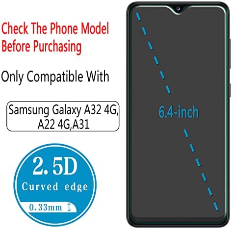 HPTech (2 Csomag), amelynek Célja a Samsung Galaxy A32 4G / Galaxy A22 4G / Galaxy A31 (Nem Alkalmas Galaxy A32 5G)