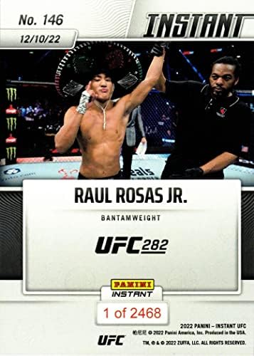 2022 Panini Azonnali UFC 146 Raul Rosas Jr. Újonc Kártya - Csak 2,468 készült!