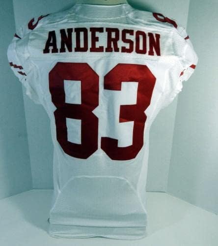 -ban a San Francisco 49ers Busta Anderson 83 Játék Kiadott Fehér Jersey DP16493 - Aláíratlan NFL Játék Használt