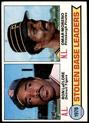 1979 Topps 4 SB Vezetők Ron-LeFlore/Omar Moreno Tigrisek/Kalózok (Baseball Kártya) VG Tigrisek/Kalózok