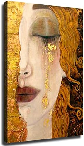 Gustav Klimt a Freya Könnyek Arany Poszter Wall Art Fali Dekor Hálószoba, Nappali, Fürdőszoba Dekoratív Vászon Festmény