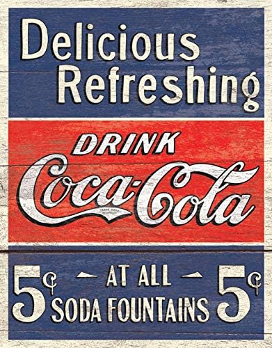Kétségbeesett Vállalkozások Coca-Cola Finom 5 Cent Adóazonosító Jele, - Nosztalgikus Vintage Fém Fali Dekor - Made in