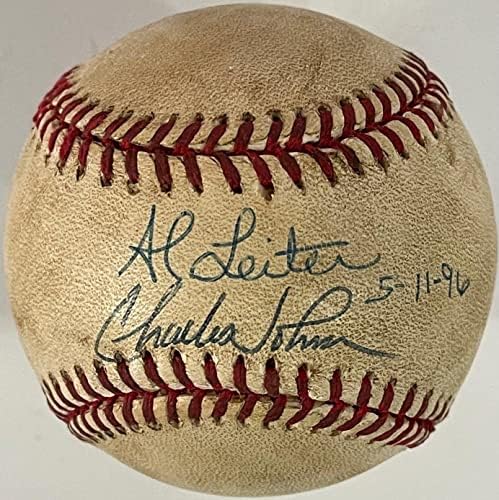 Al Leiter Charles Johnson Dedikált Nemzeti League Baseball - Dedikált Baseball