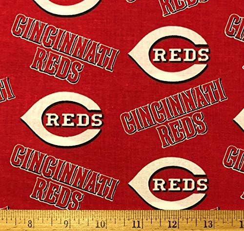 1/2 Yard Széles - Cincinnati Reds Baseball finom posztó Piros Pamut Szövet (Nagy Foltvarrás, Varrás, Kézműves Projekt,